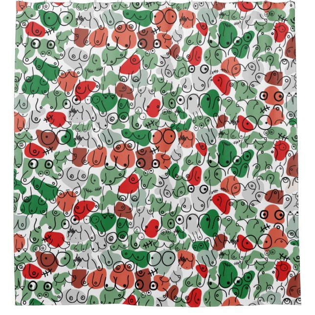 Rideaux De Douche design de poitrine verte (Devant)