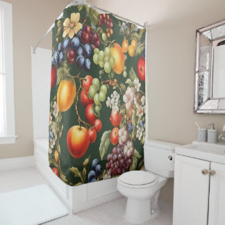 Rideaux De Douche Design italien élégant avec Fruits et Fleurs