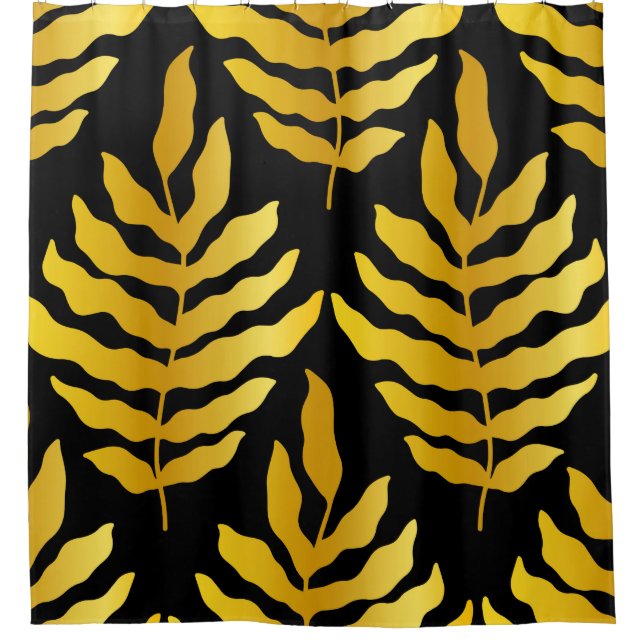 Rideaux De Douche Design moderne avec feuille. Feuilles tropicaux de (Devant)