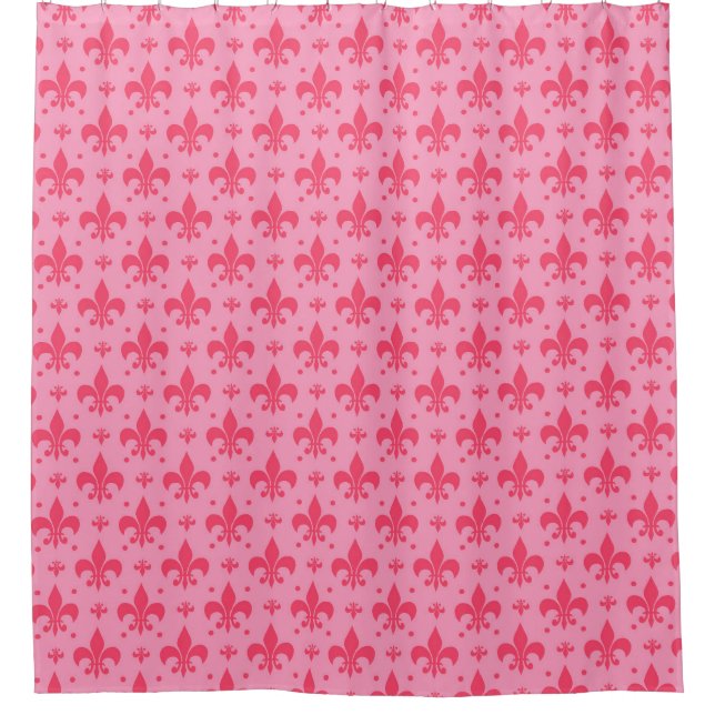 Rideaux De Douche Design Motif rose Fleur de lis (Devant)