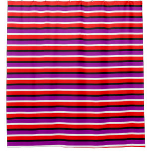 Rideaux De Douche Design Motif rouge violet rayures