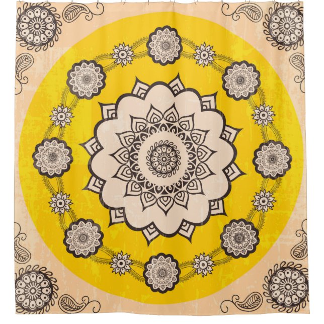 Rideaux De Douche Design ornemental Mandala, style ethnique (Devant)