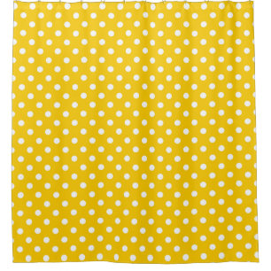 Rideaux De Douche Design Pois blanc jaune