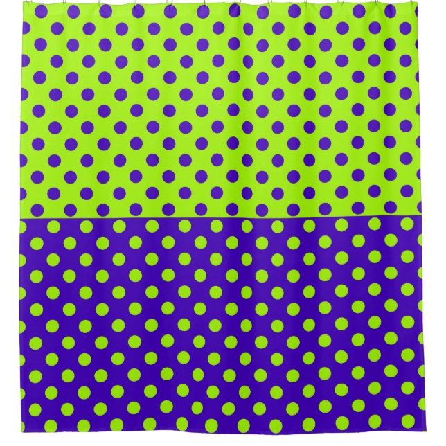 Rideaux De Douche Design Pois demi-bleu vert Motif (Devant)