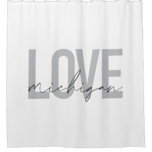 Rideaux De Douche Design simple, moderne, urbain, cool Love Michigan
