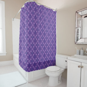 Rideaux De Douche "Designer Halloween, Louis V Motif Crâne Violet