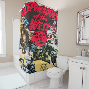 Rideaux De Douche Desperados occidentaux vintages de cowboys de