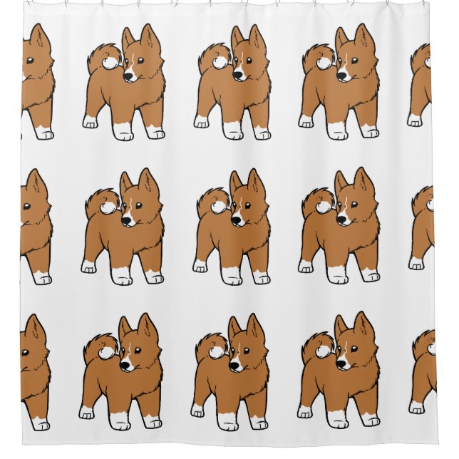 Rideaux De Douche dessin animé basenji (Devant)