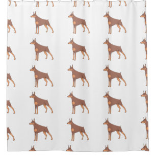 Rideaux De Douche dessin animé doberman 2