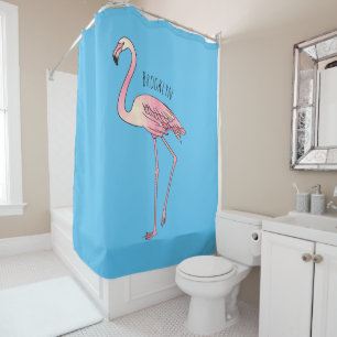 Rideaux De Douche dessin animé d'oiseau Flamant rose