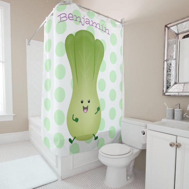 Rideaux De Douche dessin animé mignon de bok choy (En situation)