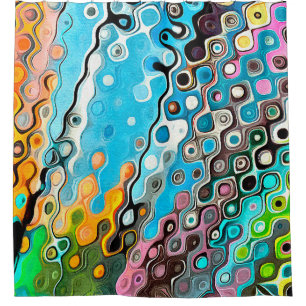 Rideaux De Douche Dessin au pastel à l'huile. arrière - plan couleur