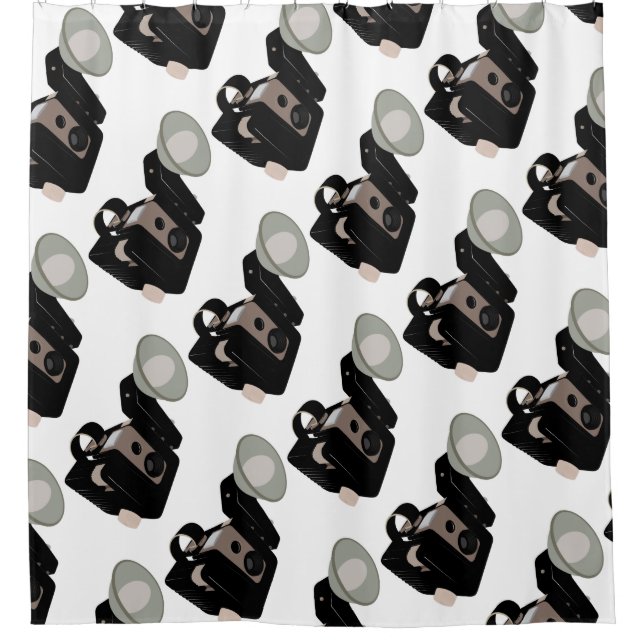 Rideaux De Douche Dessin de caméra vintage (Devant)