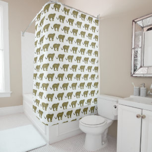 Rideaux De Douche Dessin de chat tacheté vintage léopard guépard