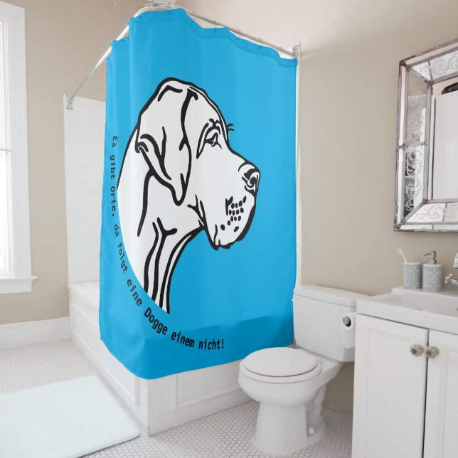 Rideaux De Douche Dessin de déclaration Grand Danois (En situation)