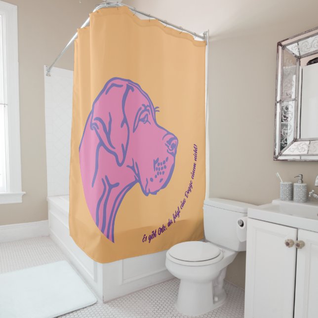 Rideaux De Douche Dessin de déclaration Grand Danois (En situation)