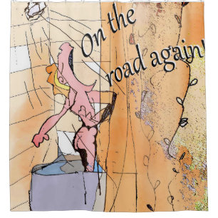 Rideaux De Douche Dessin de Humour amusant chanter dans la nouveauté