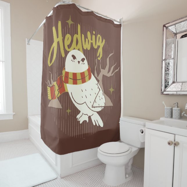 Rideaux De Douche Dessin de la forêt fantaisiste d'Hedwig (En situation)