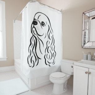 Rideaux De Douche Dessin de peinture de l'Espagnol Cocker américain