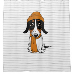 Rideaux De Douche Dessin de Piebald Dachshund
