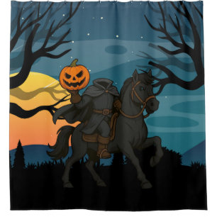 Rideaux De Douche Dessin Halloween/Automne Horseman sans tête