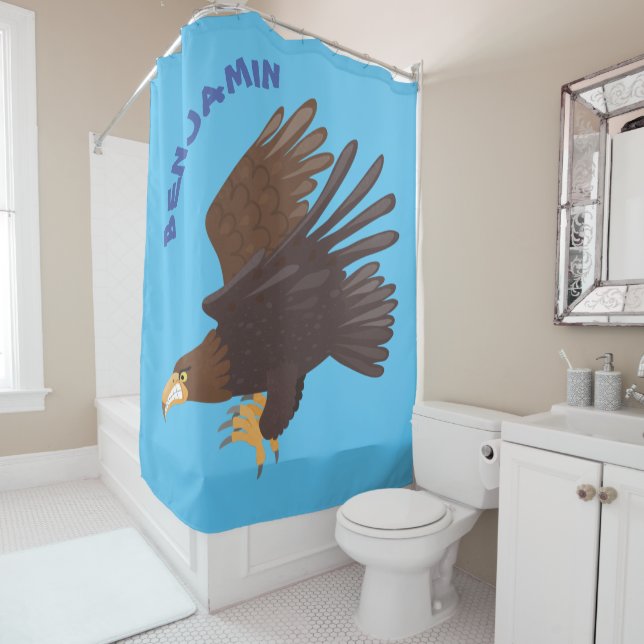 Rideaux De Douche dessin humoristique d'aigle royal (En situation)