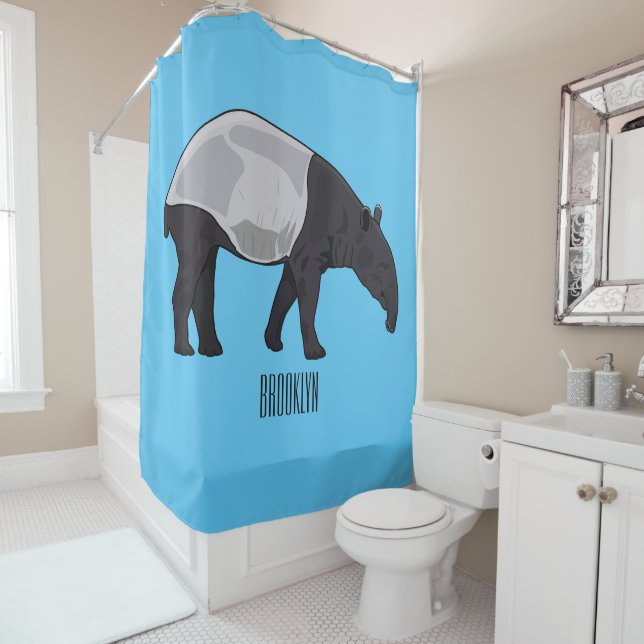 Rideaux De Douche Dessin sur Tapir (En situation)
