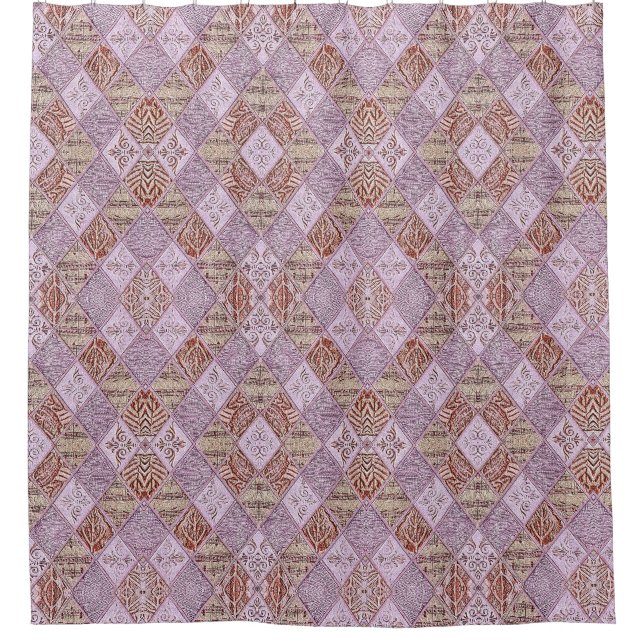 Rideaux De Douche Dessins De Diamant En Rose (Devant)