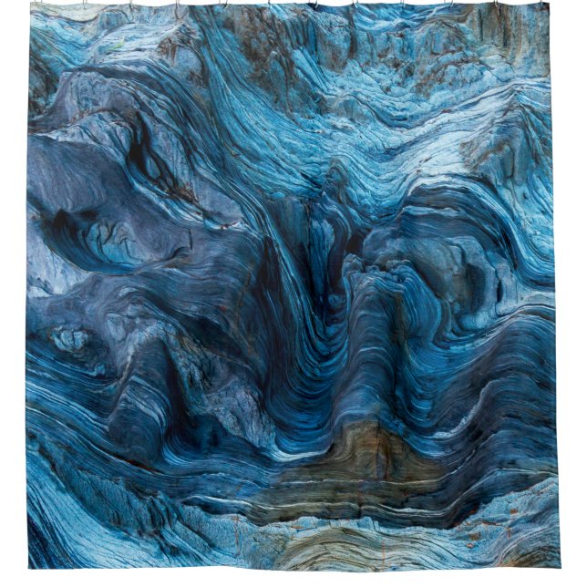 Rideaux De Douche Détail d'une roche avec des variantes de bleu. Roc (Devant)