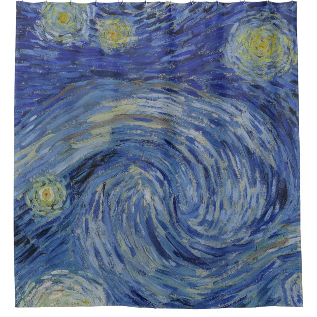 Rideaux De Douche Détail "Starry Night" fermé par Van Gogh (Devant)