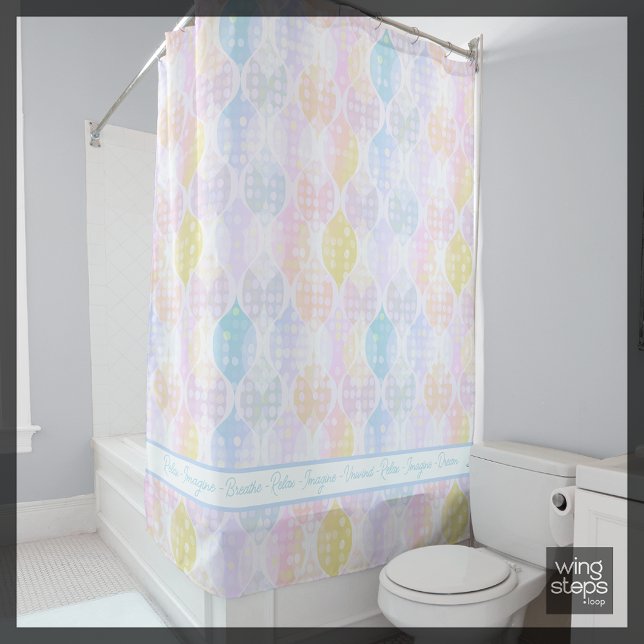 Rideaux De Douche Détendez-vous Imagine Dream Polka Dot Ogee Rose Bl (Créateur téléchargé)