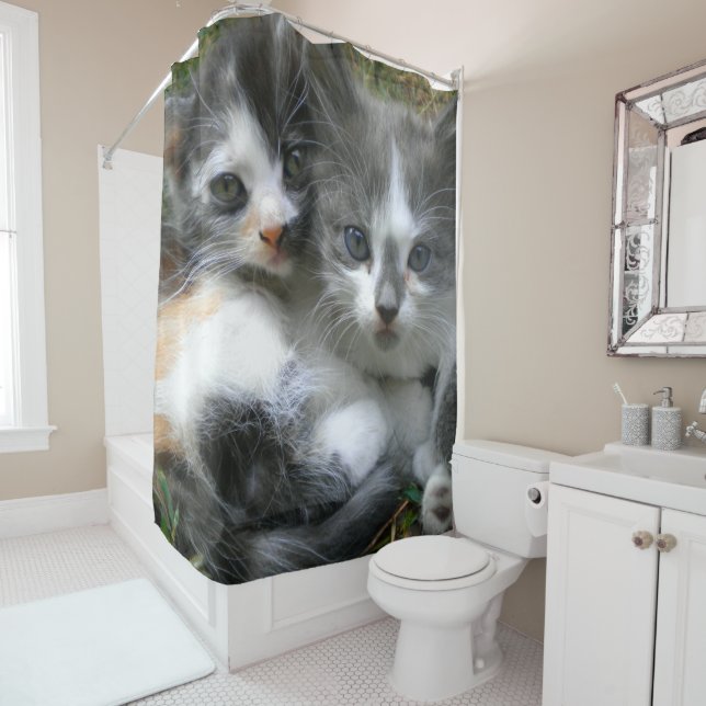 Rideaux De Douche Deux chatons (En situation)