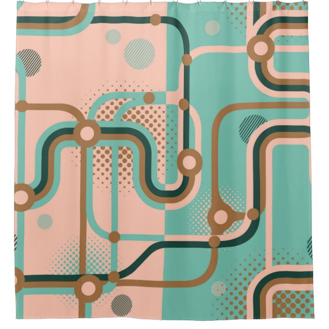 Rideaux De Douche Deux motifs sans couture dans des couleurs différe (Devant)