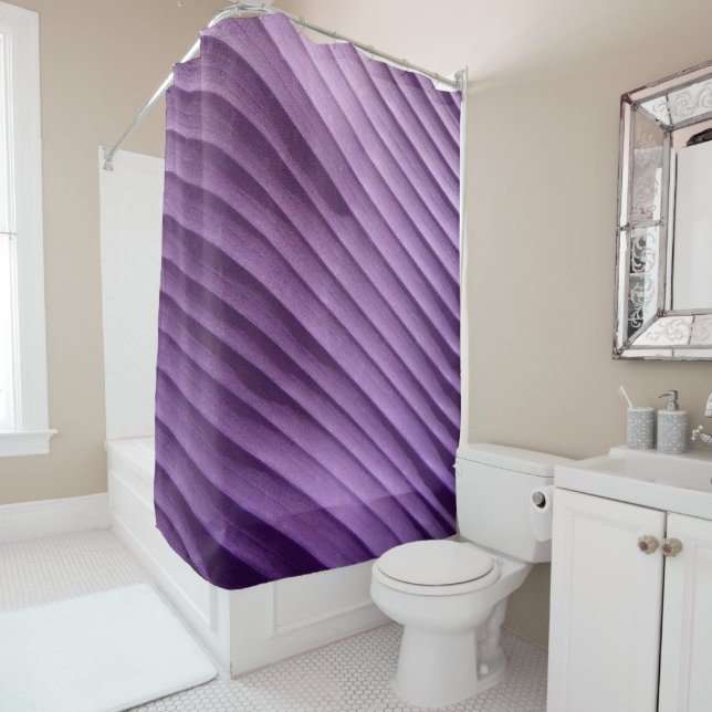 Rideaux De Douche Diagonale pourpre feuille (En situation)