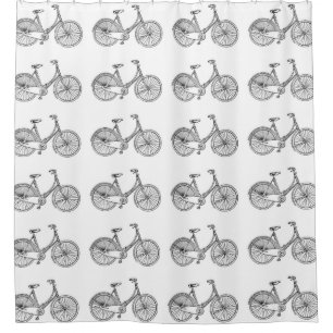 Rideaux De Douche Diagramme américain vintage de bicyclette