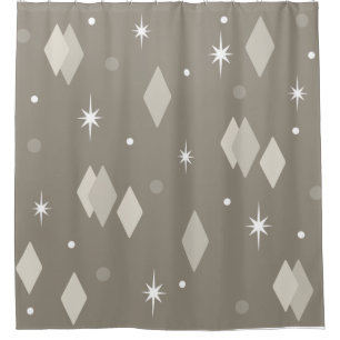 Rideaux De Douche Diamants de l'âge spatial Taupe gris Brown