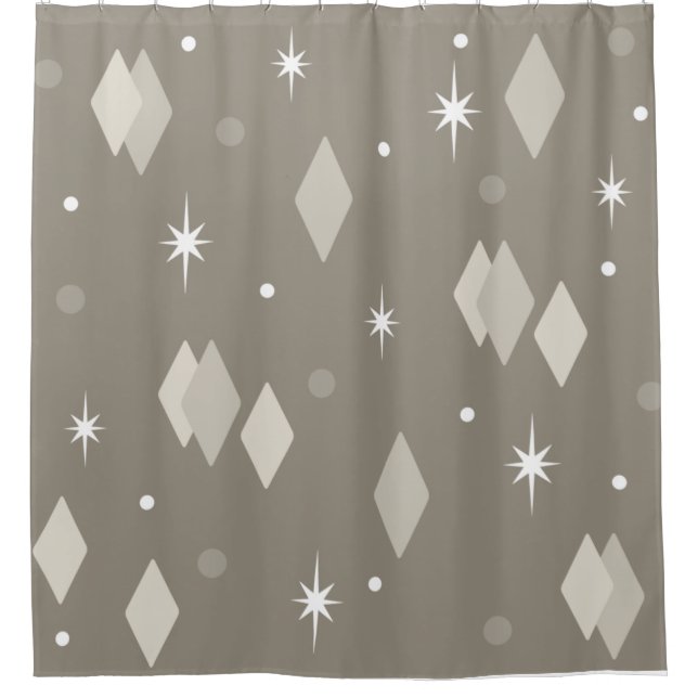 Rideaux De Douche Diamants de l'âge spatial Taupe gris Brown (Devant)