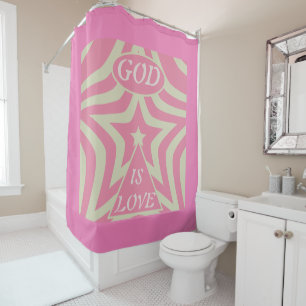 Rideaux De Douche Dieu Mystique Est Amour Étoile Violet Pourpre Et G