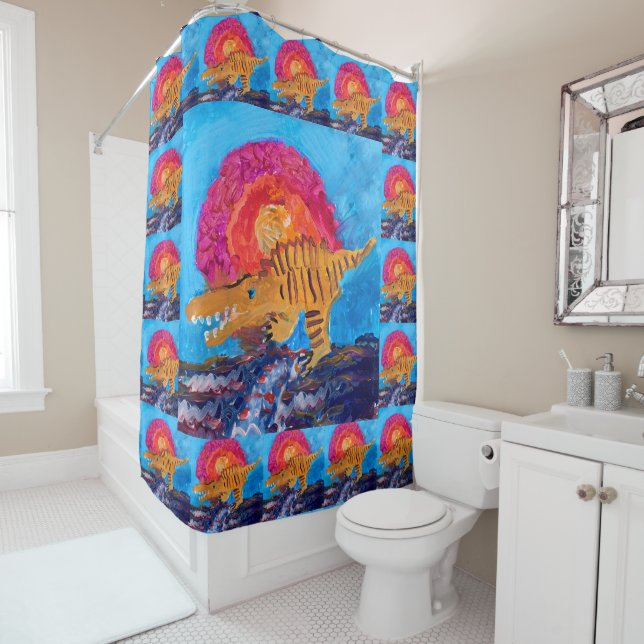 Rideaux De Douche Dinosaur (En situation)