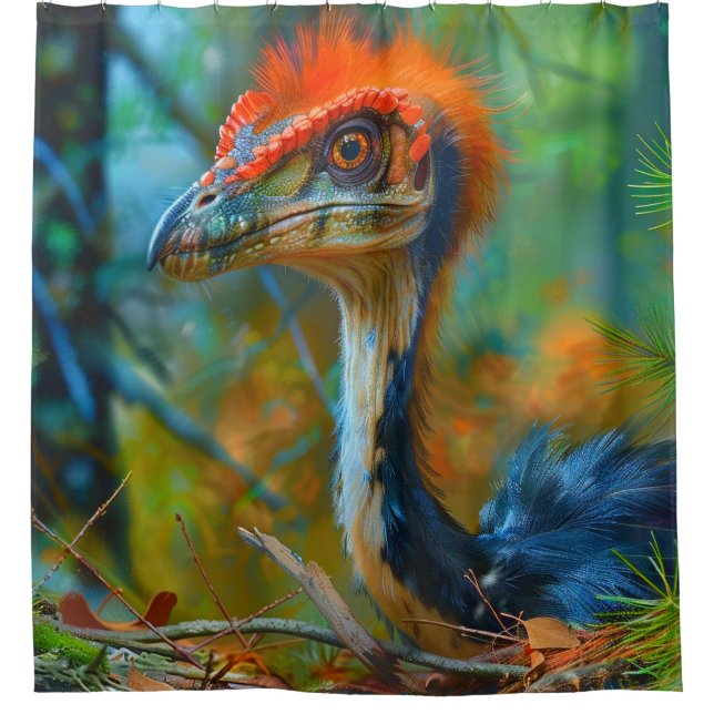 Rideaux De Douche Dinosaur Bird (Devant)