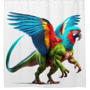 Rideaux De Douche Dinosaure de perroquet