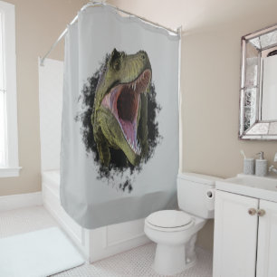 Rideaux De Douche Dinosaure Tyrannosaurus Dans Le Trou Jurassique