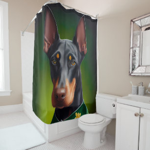 Rideaux De Douche Doberman Dog en tenue de la Saint Patrick
