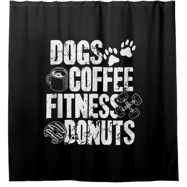 Rideaux De Douche Dogs Coffee Ness Donuts (Devant)