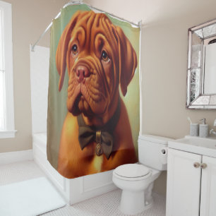 Rideaux De Douche Dogue vintage de Bordeaux Peinture