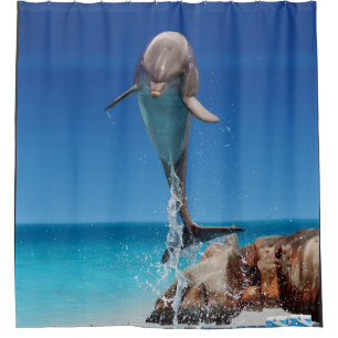 Rideaux De Douche Dolphin Blue Water Océan Animaux sauvages