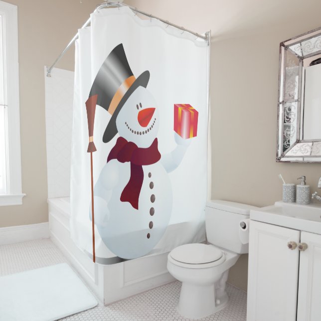 Rideaux De Douche Donner Bonhomme de neige... (En situation)