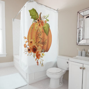 Rideaux De Douche Donner Merci citrouille floral