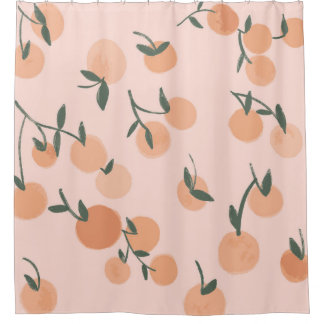 Rideaux De Douche Doodart : Orange Cherry Vintage Motif