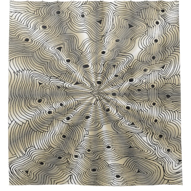 Rideaux De Douche Doodle Abstrait de ferme de fourmis métalliques fu (Devant)